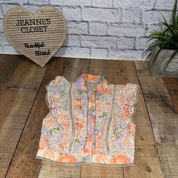 Alice + Olivia embroidered Eyelet top jacket - Picture 12 of 12